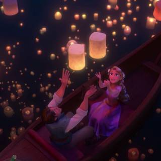 Tangled lanterns wallpaper