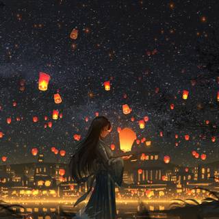 Tangled lanterns wallpaper