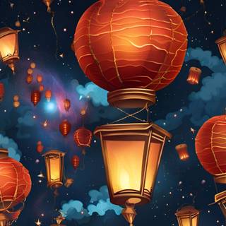 Tangled lanterns wallpaper