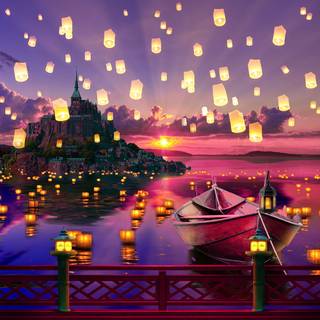 Paper lanterns wallpaper