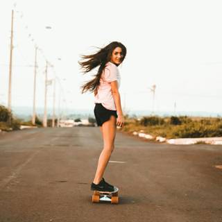 Female skateboarder wallpaper