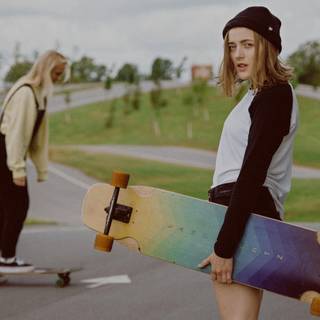 Female skateboarder wallpaper