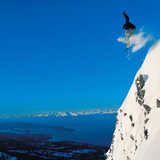Extreme ski jump wallpaper