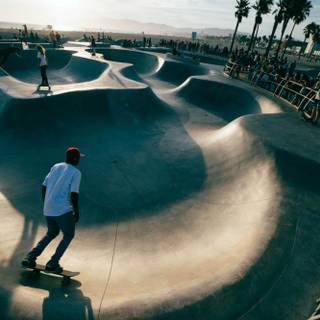 Skate park scene wallpaper