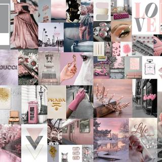 Pink collage 4k wallpaper