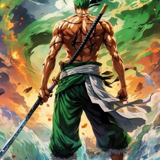 Green anime 4k phone wallpaper