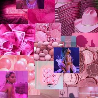 Neon pink collage wallpaper