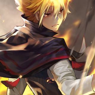 Yellow anime phone wallpaper