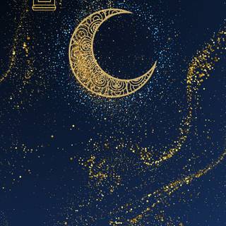 Blue and gold iPhone wallpaper