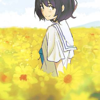 Yellow anime phone wallpaper