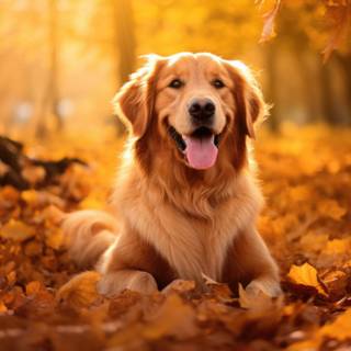 Vintage dog autumn wallpaper