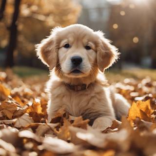 Vintage dog autumn wallpaper