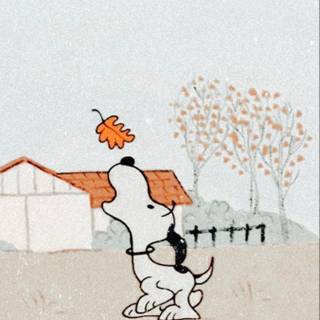 Vintage dog autumn wallpaper