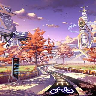 Futuristic autumn wallpaper