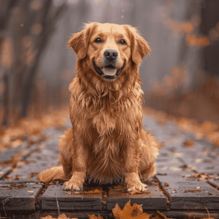 Vintage dog autumn wallpaper
