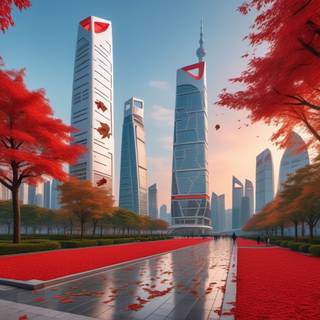 Futuristic autumn wallpaper