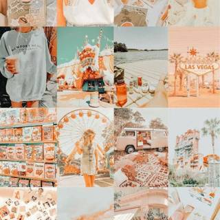 Thanksgiving preppy collage wallpaper