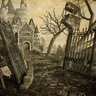 Winter old castle wallpaper