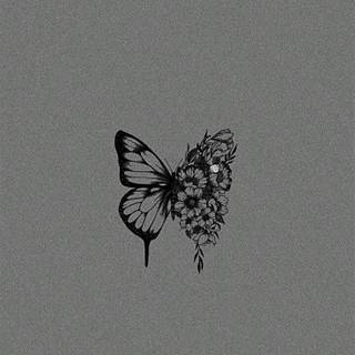 Butterfly black and white wallpaper