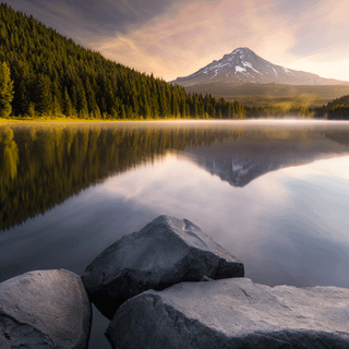 Mountain lake camping wallpaper