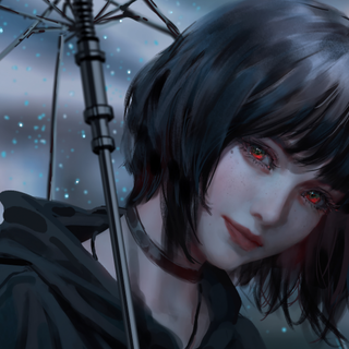 Red eye girl wallpaper