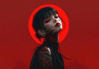 Red eye girl wallpaper