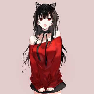 Red eye girl wallpaper