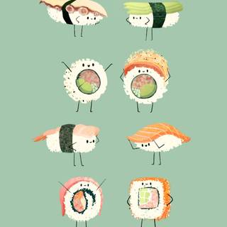 Sushi aesthetic wallpaper