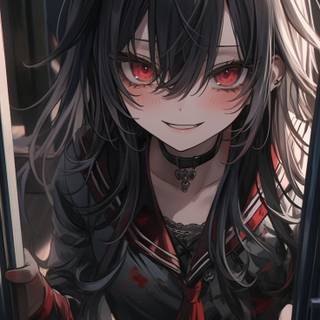 Red eye girl wallpaper