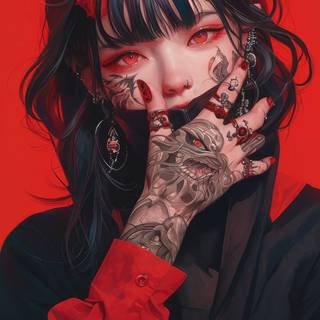 Red eye girl wallpaper