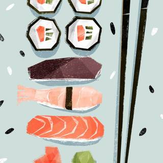 Sushi aesthetic wallpaper