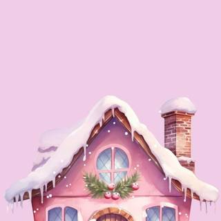 Preppy Christmas house wallpaper