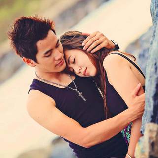 Smile couple wallpaper