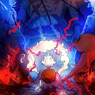 Luffy Gear 5 vs Kaido wallpaper