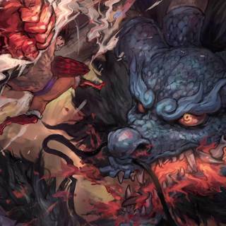 Luffy Gear 5 vs Kaido wallpaper