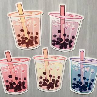Drinking boba wallpaper