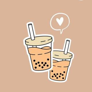 Drinking boba wallpaper