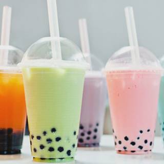Drinking boba wallpaper