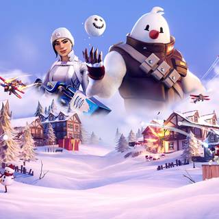 Fortnite Christmas 4k computer wallpaper