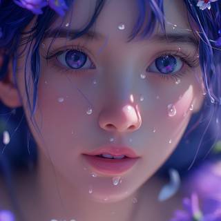 Purple anime people wallpaper