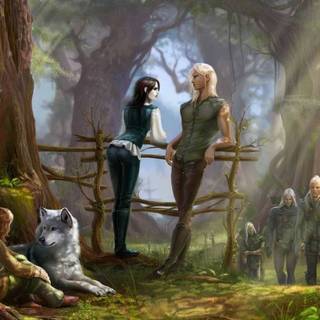 Elf village wallpaper