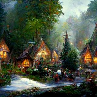 Elf village wallpaper