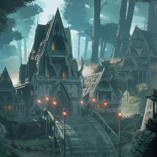 Elf village wallpaper