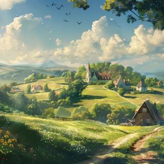 Elf village wallpaper