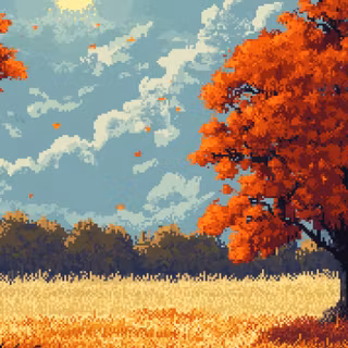 Autumn pixel art phone wallpaper