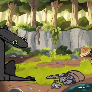 Dancing Toothless wallpaper