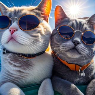 Two cats together wallpaper