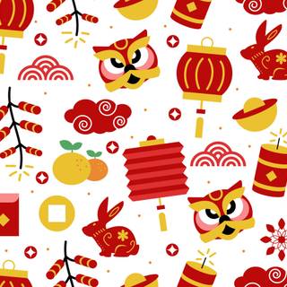 Chinese New Year patterns wallpaper