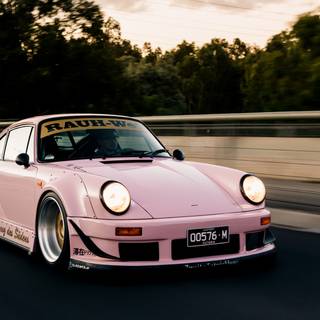 Pink Porche wallpaper