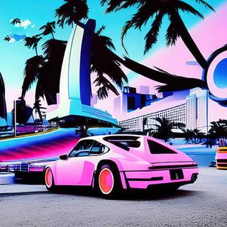 Pink Porche wallpaper